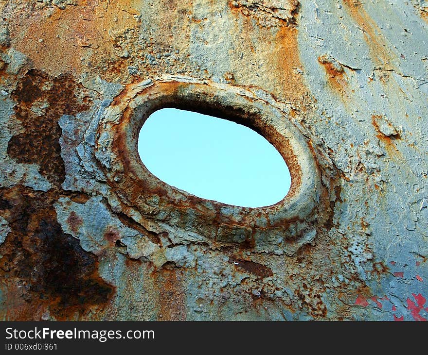 Rusted ship with paint flaking off. Rusted ship with paint flaking off