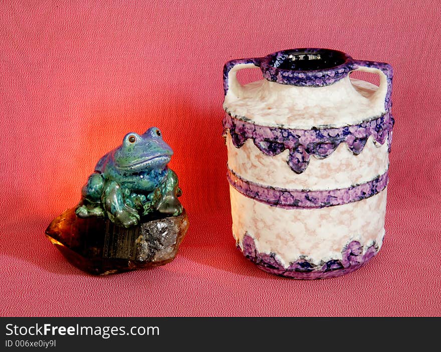 Ceramic vase frog candle. Ceramic vase frog candle