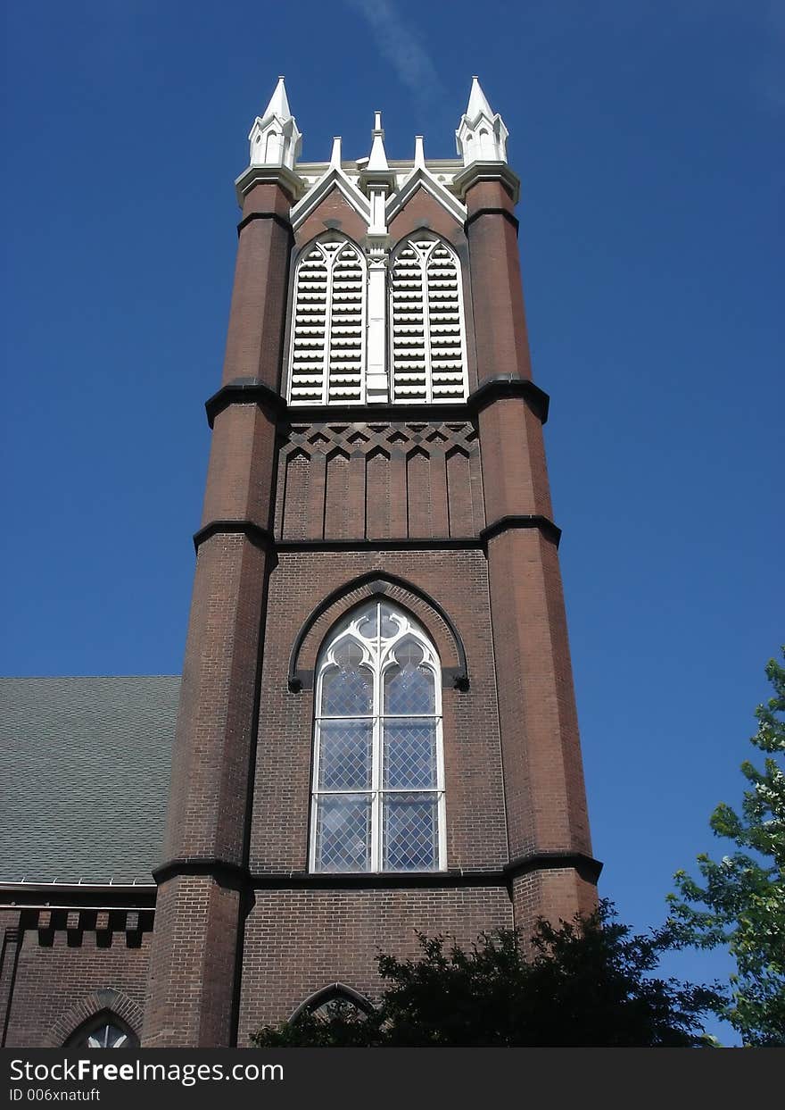 Church bell tower in ohio. Church bell tower in ohio