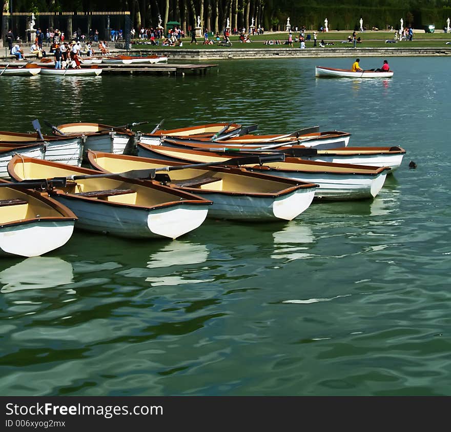 Rowboats on the lake