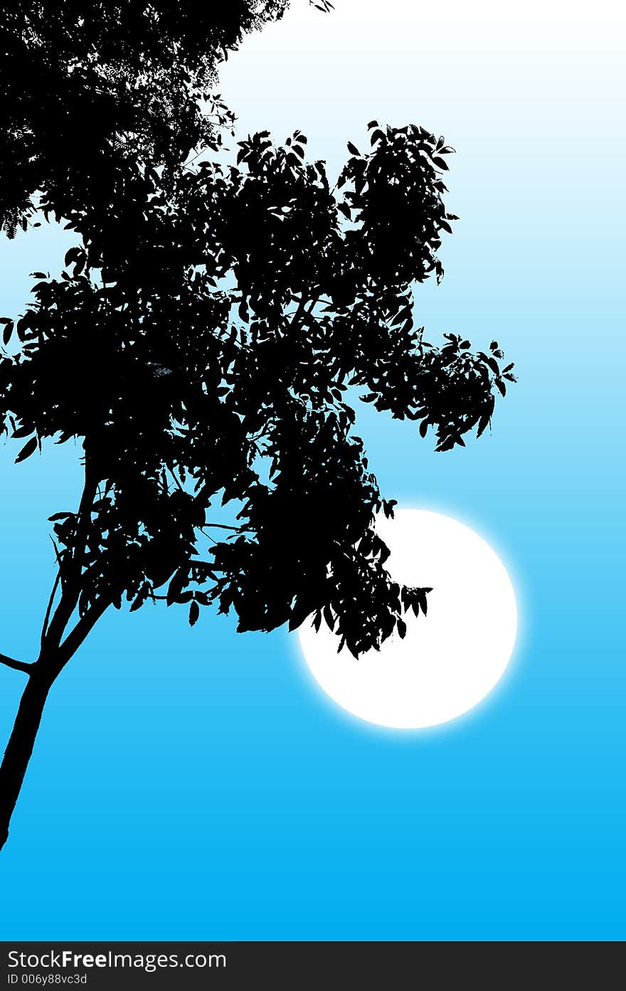 Tree silhouette with moon