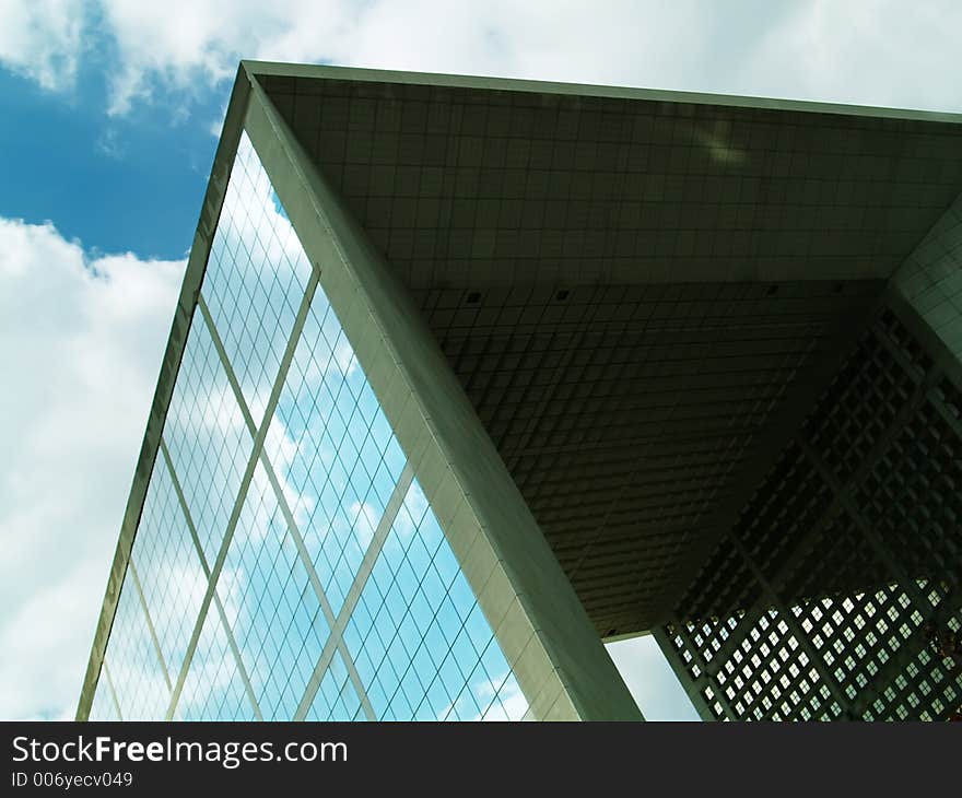 Reflections on a cubic building. Reflections on a cubic building