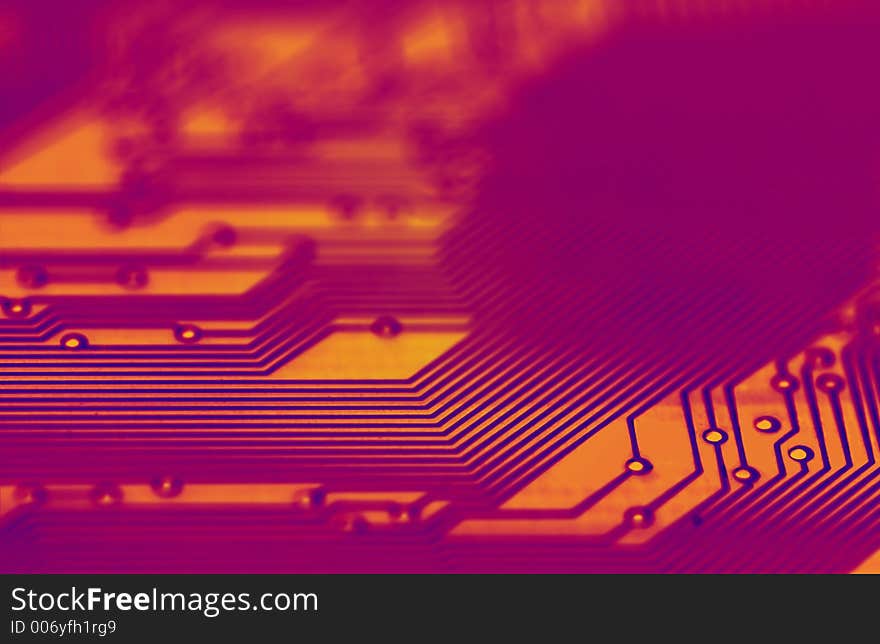 Close up of a circuit board (infrared)