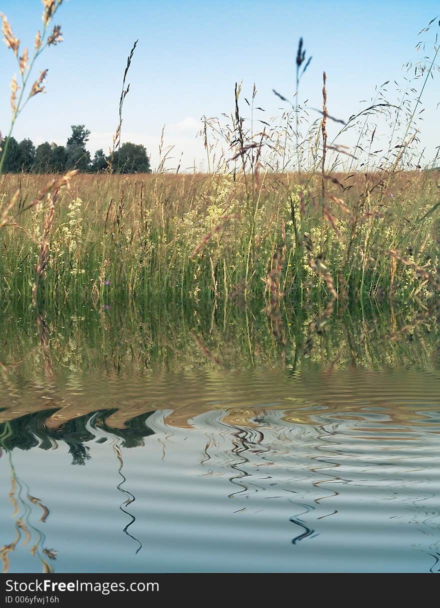 Russian field and water