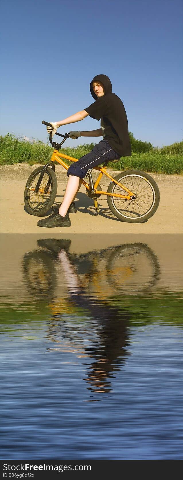 Rider on bmx