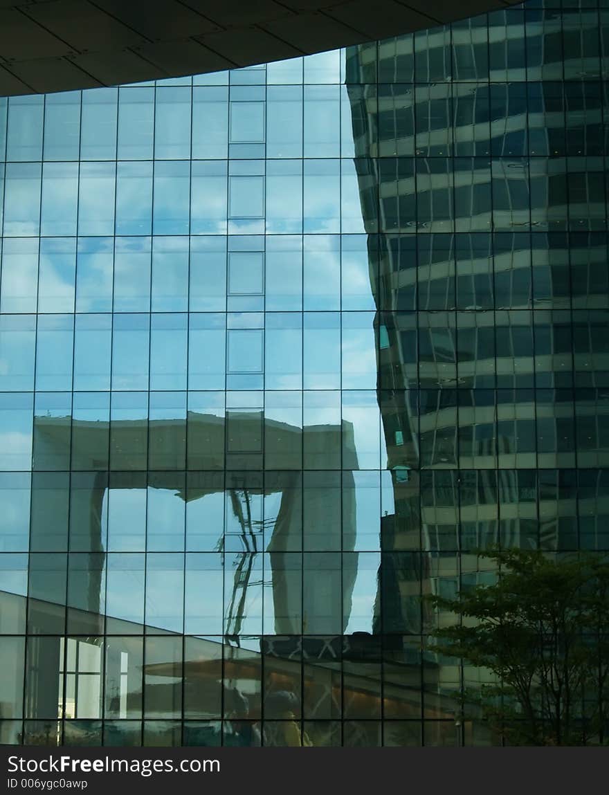 Reflections on an office building