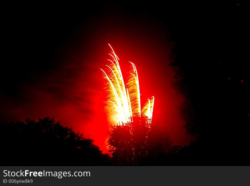 Red Fountain Fireworks