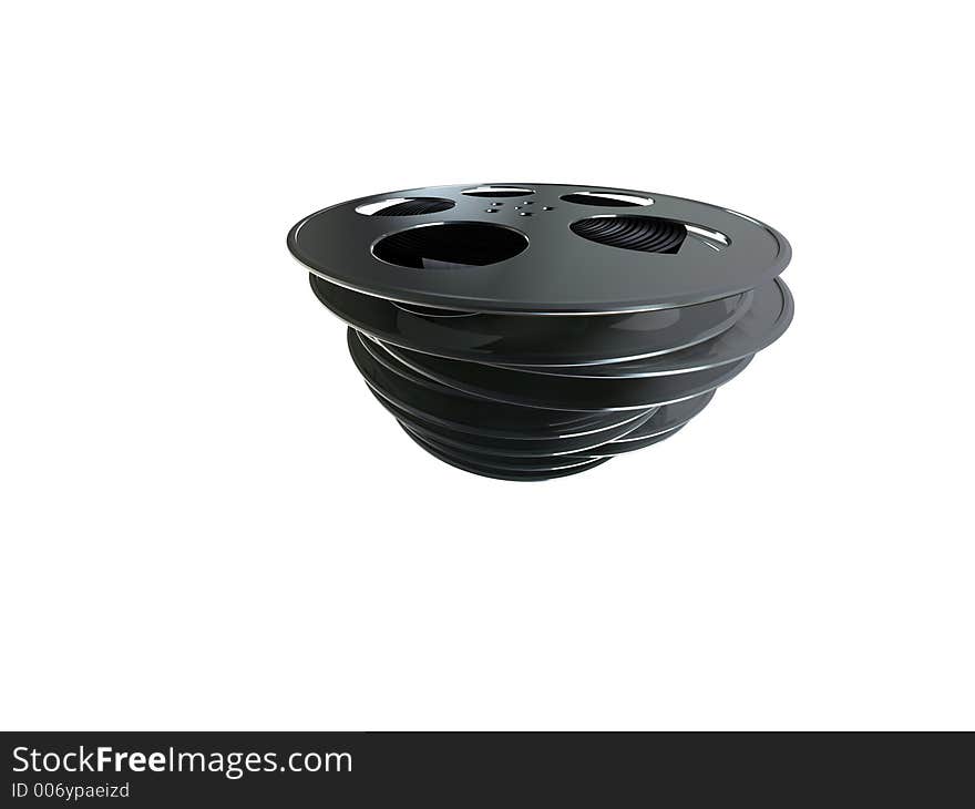 3d rendering of a film reel. 3d rendering of a film reel