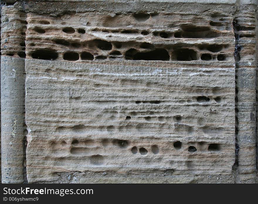 Grey sandstone texture, from an old building