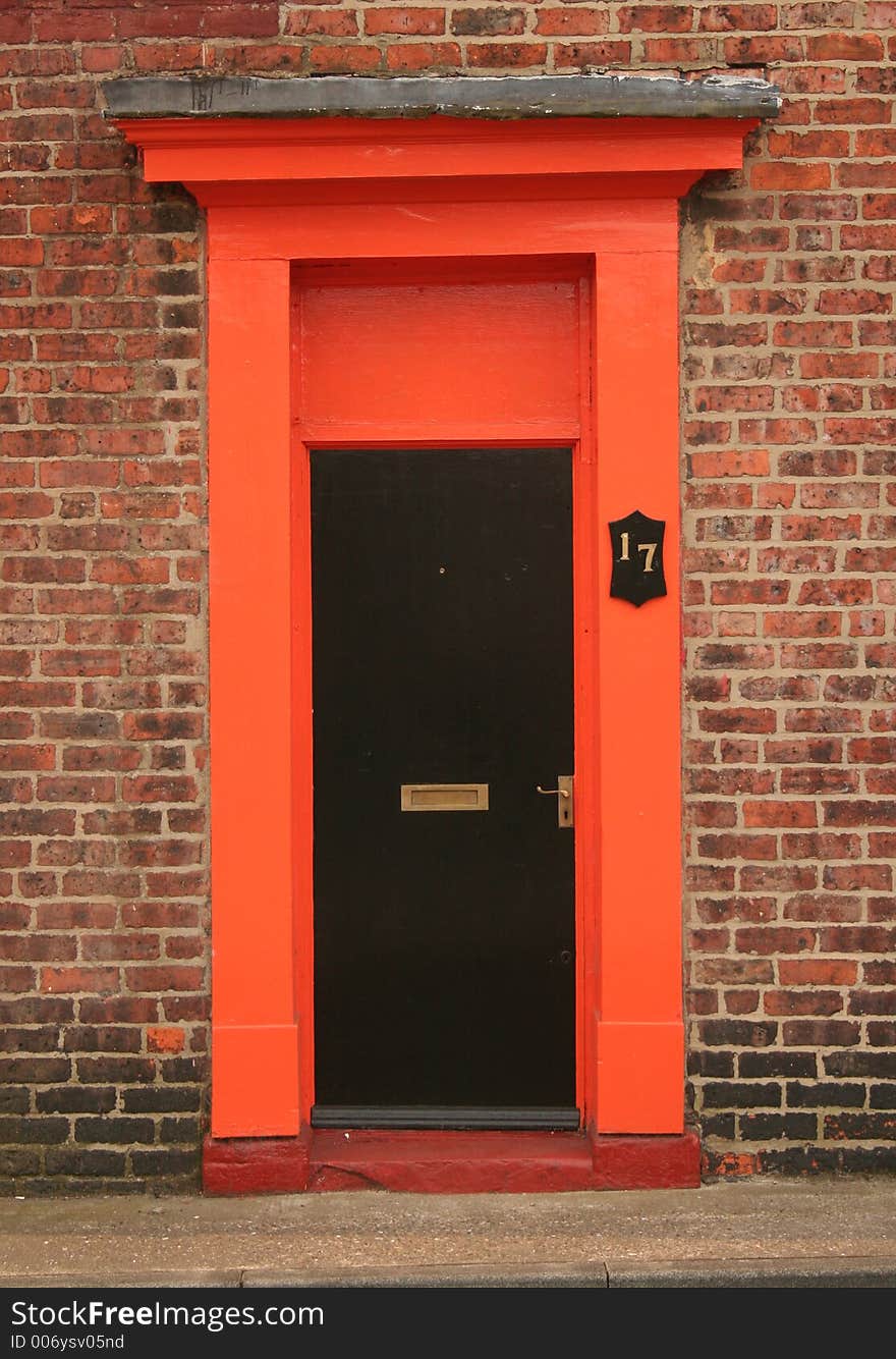 Orange English door