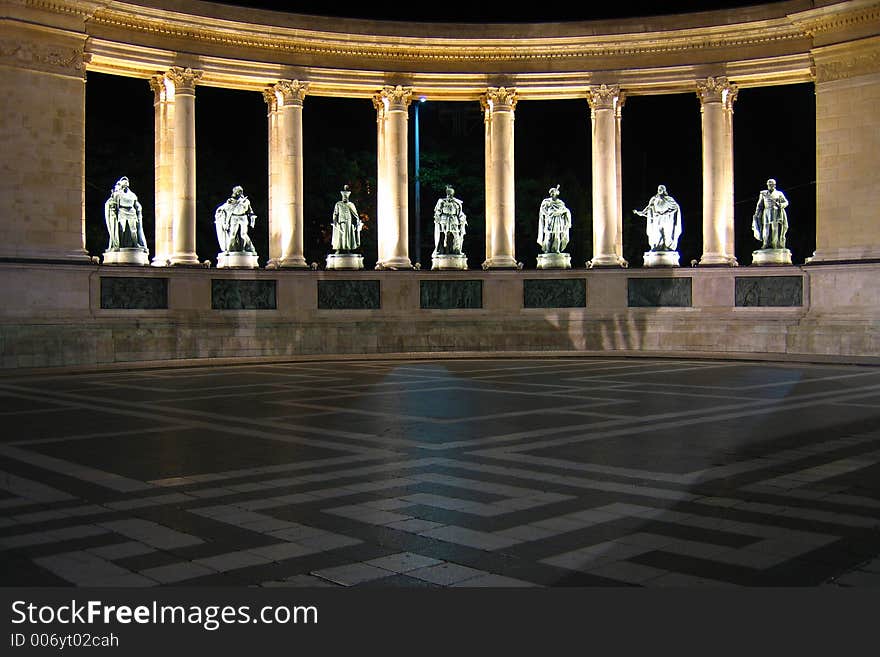 Heroes  Square at night - Budapest, Hungary