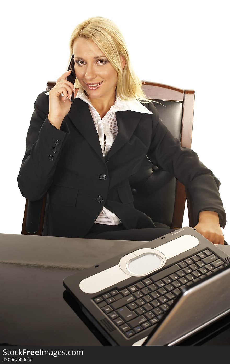 Young businesswoman with a laptop. Young businesswoman with a laptop