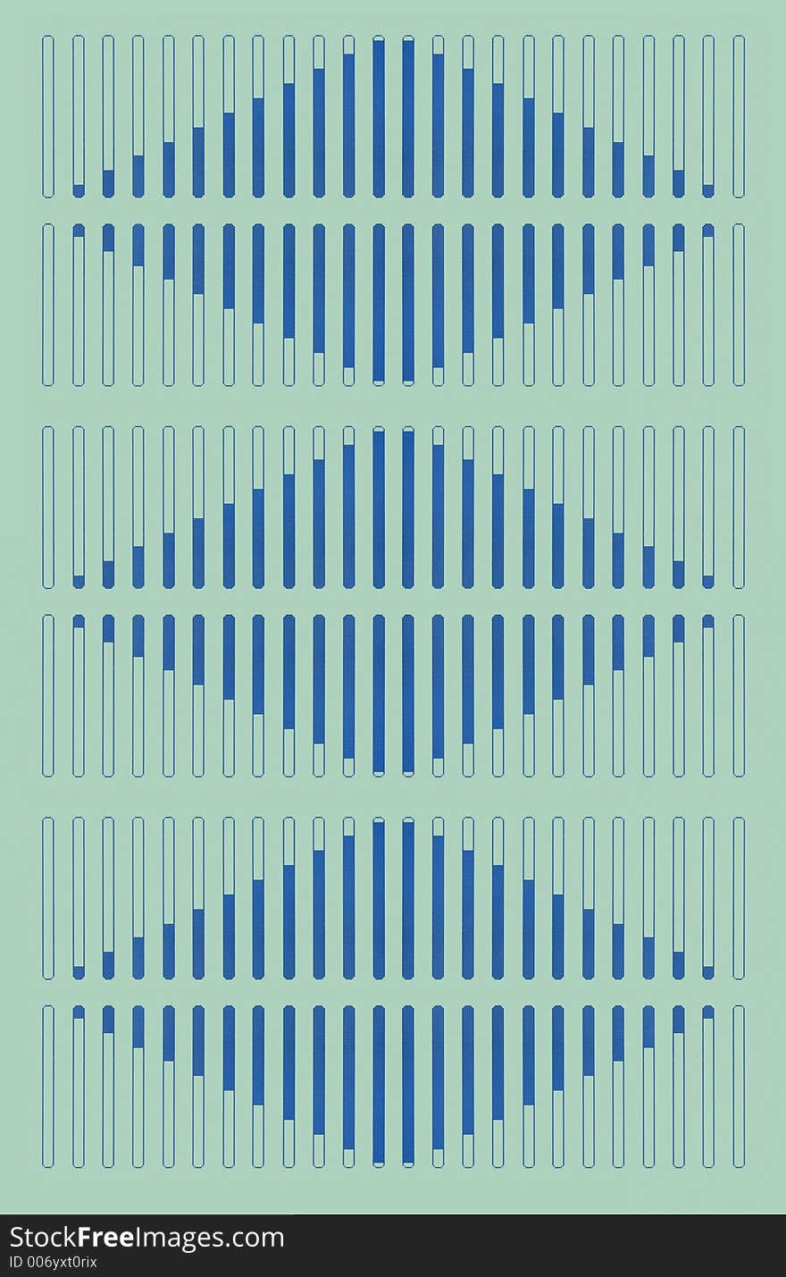 Pattern of graphical faders for audio equipment