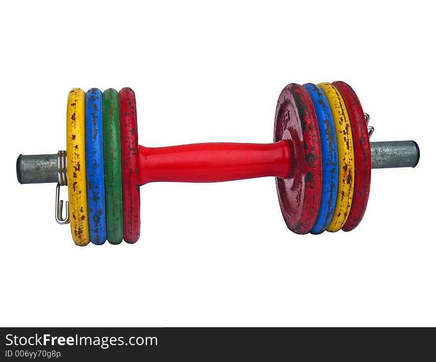 Powerlifting Dumbbell with colored disks