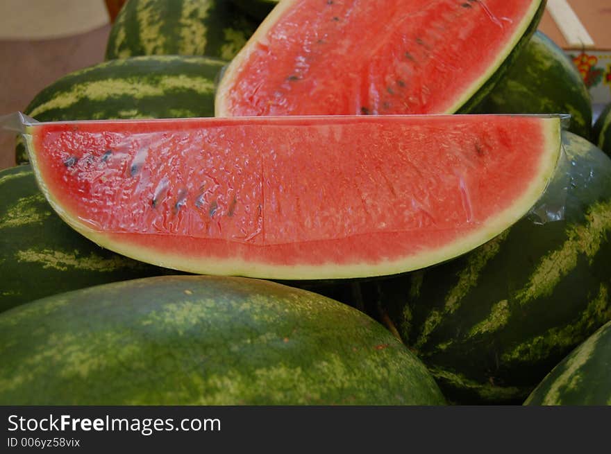 Sliced watermelon