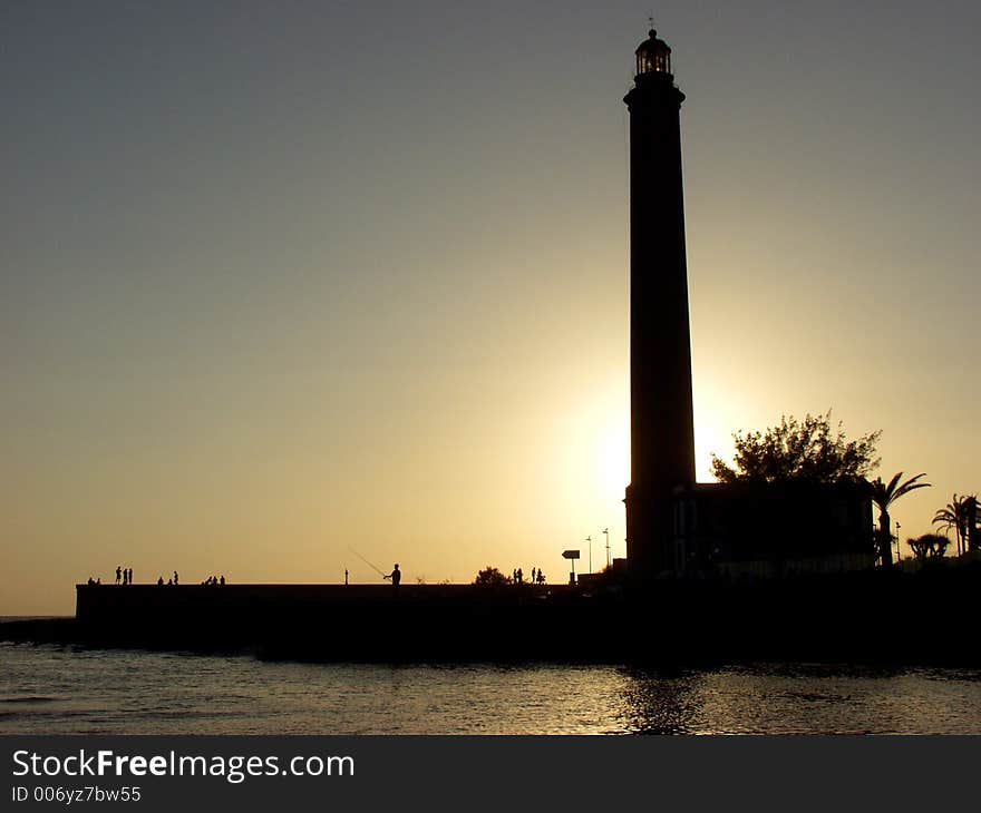 Lighthouse at sunset