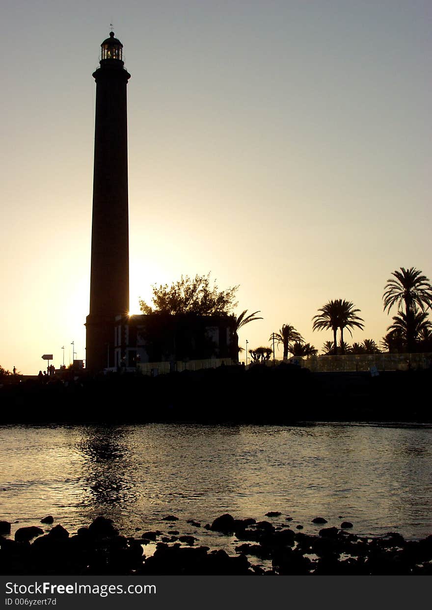 Lighthouse at sunset