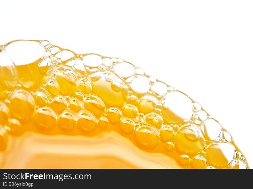 Bubbles of orange juice