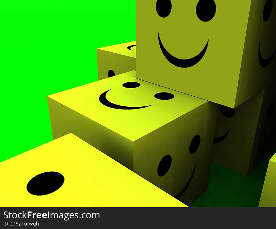 Some conceptually happy cubes. Some conceptually happy cubes.