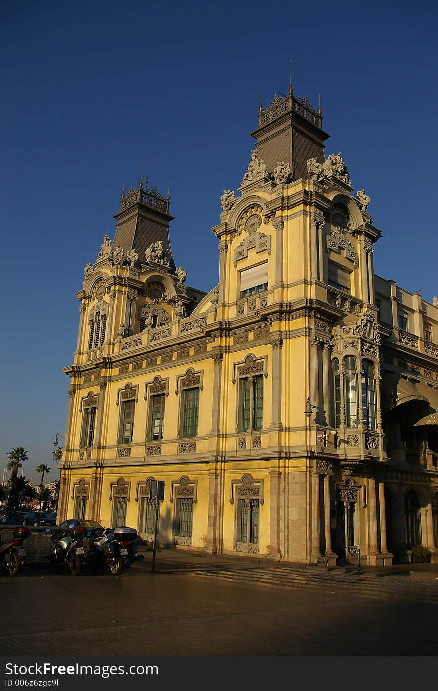 Old yellow building architecture in Barcelona Spain. Old yellow building architecture in Barcelona Spain.