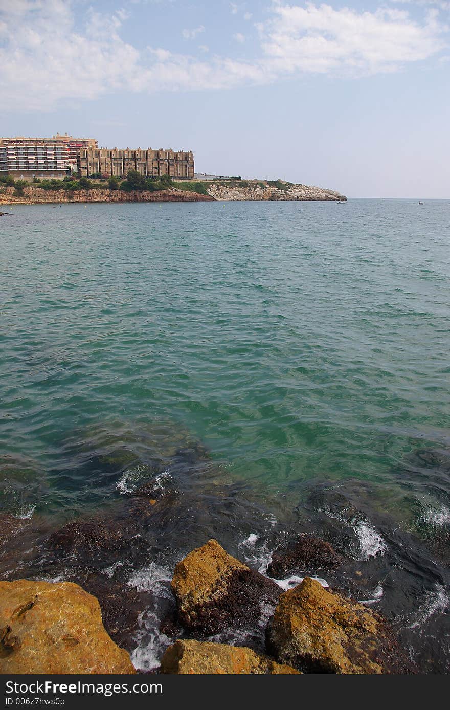 Rocky waters near spanish beach.