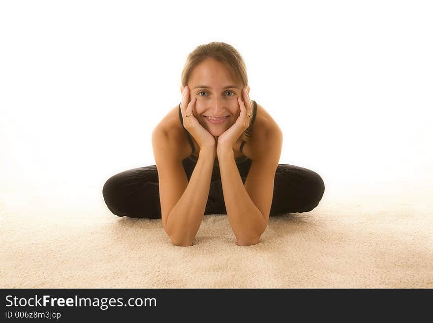 Beautiful young woman wearing workout clothes. Beautiful young woman wearing workout clothes.