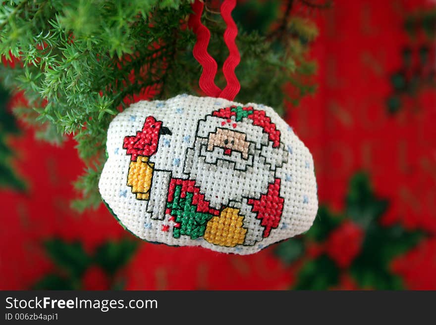 Christmas ornaments on white background