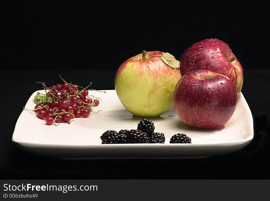 Plate with fruits