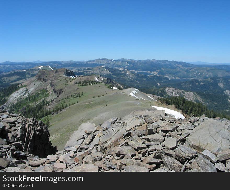 This is the PCT near Truckee California. Shot is taken from Tinkers Knob looking at Donner Summit. This is the PCT near Truckee California. Shot is taken from Tinkers Knob looking at Donner Summit.