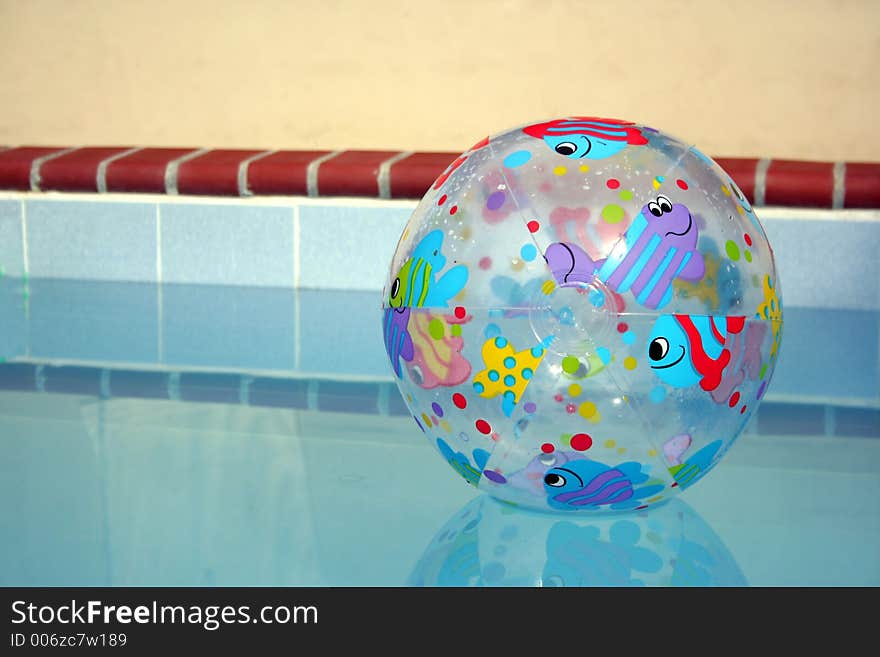 Beach ball in a pool