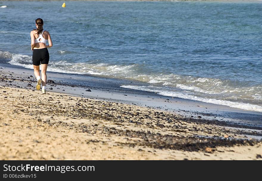 Jogging on the beach. Jogging on the beach