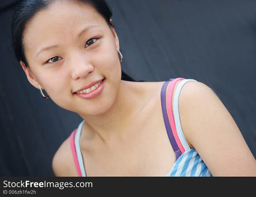 Gorgeous Korean woman smiling. Gorgeous Korean woman smiling