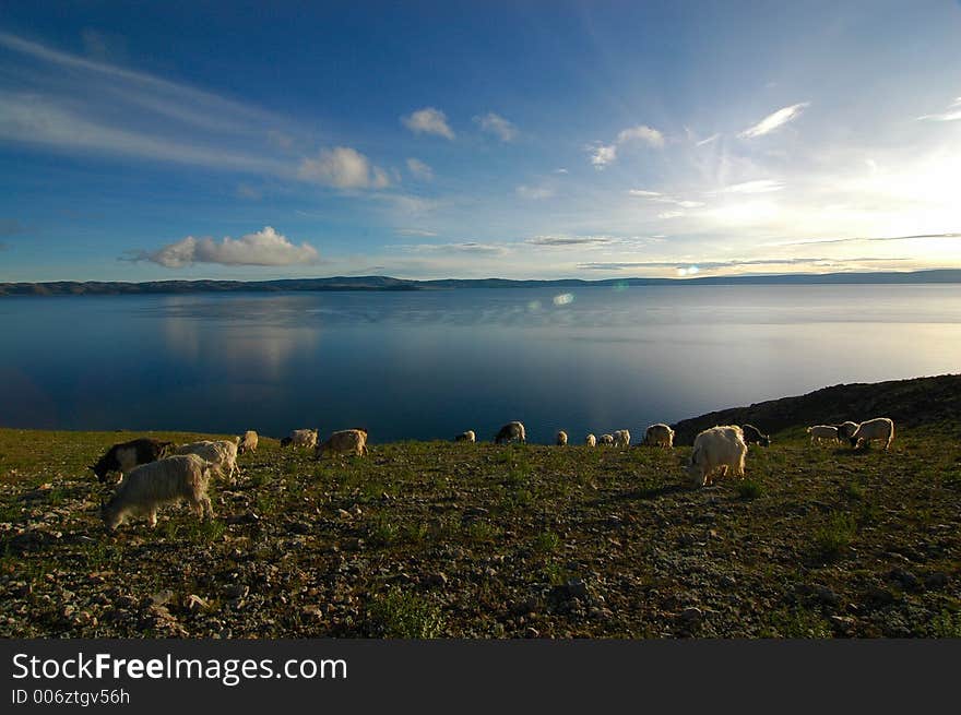 Morning view of Namtso Lake, Tibet