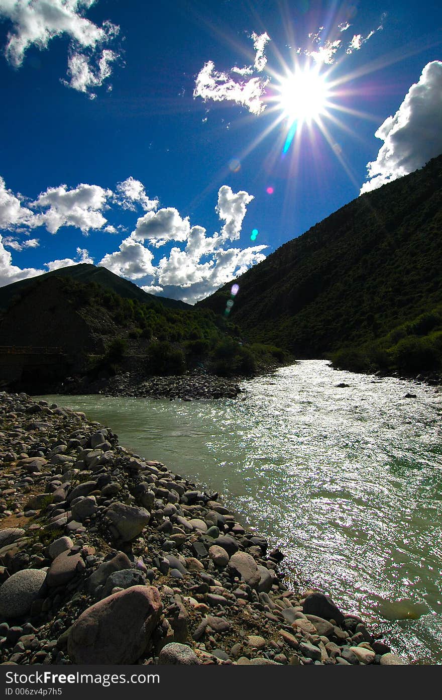 Nyingchi river in the Lunang Area. Nyingchi river in the Lunang Area