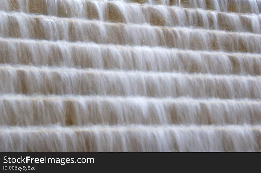 Water running over steps. Water running over steps