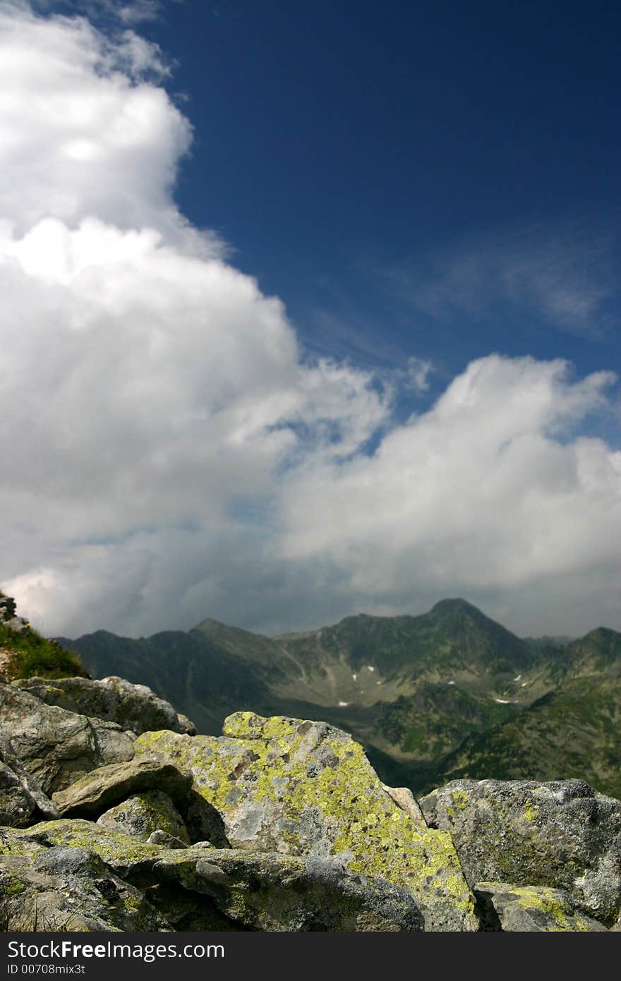 Clouds and rocks background from Retezat Mountains - ROmania. Clouds and rocks background from Retezat Mountains - ROmania