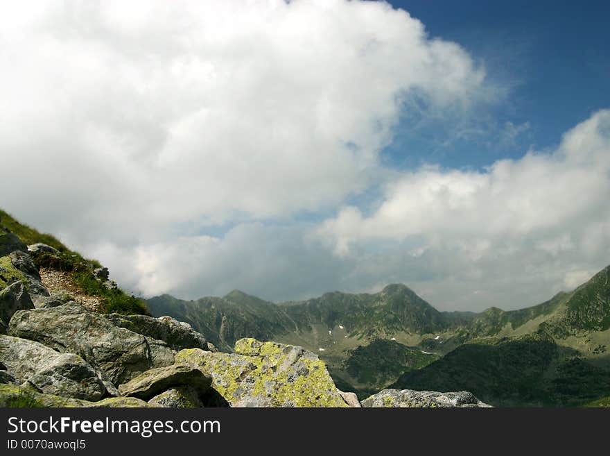 Rock border background from Retezat mountains - Romania