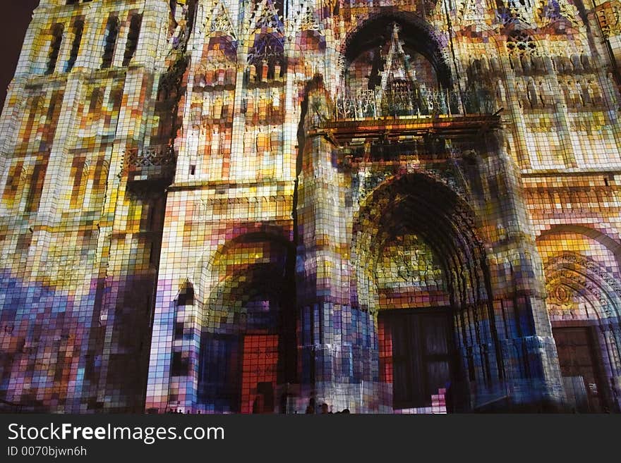 Rouen Cathedral light show 2