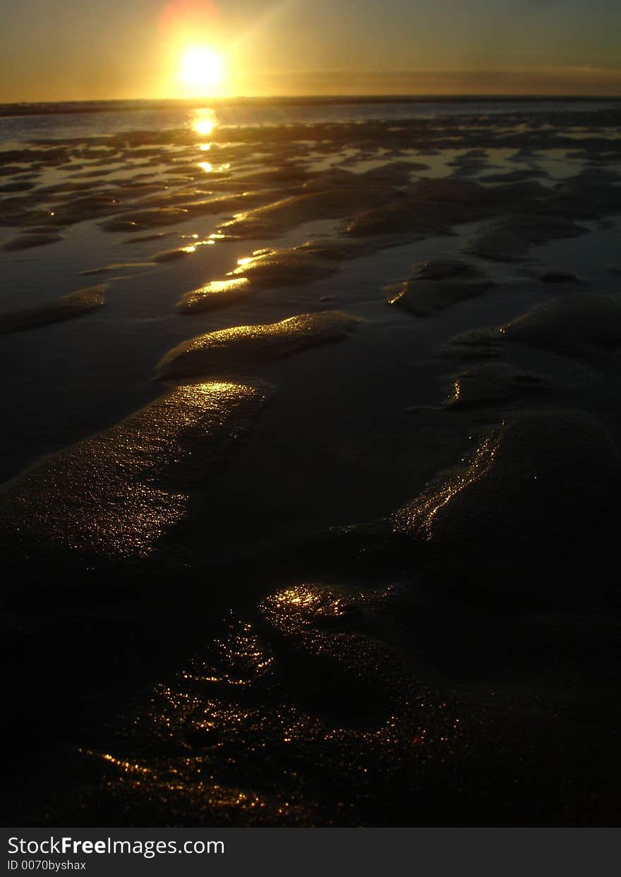 A sunset at the beach.