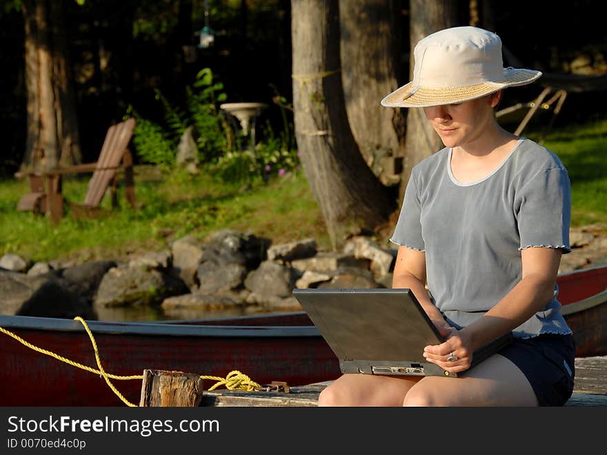 Woman with laptop. Woman with laptop