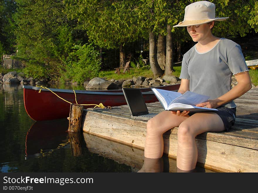 Lady on dock