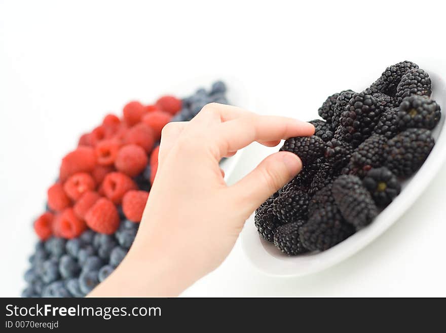 Mixed berries on a plate. Mixed berries on a plate