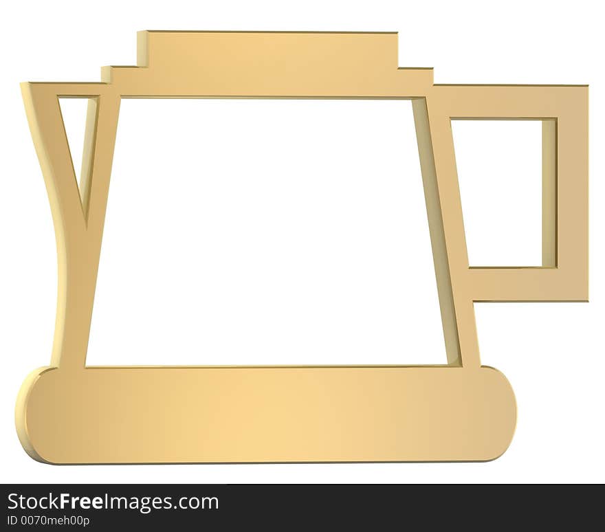 Golden coffee pot. Golden coffee pot