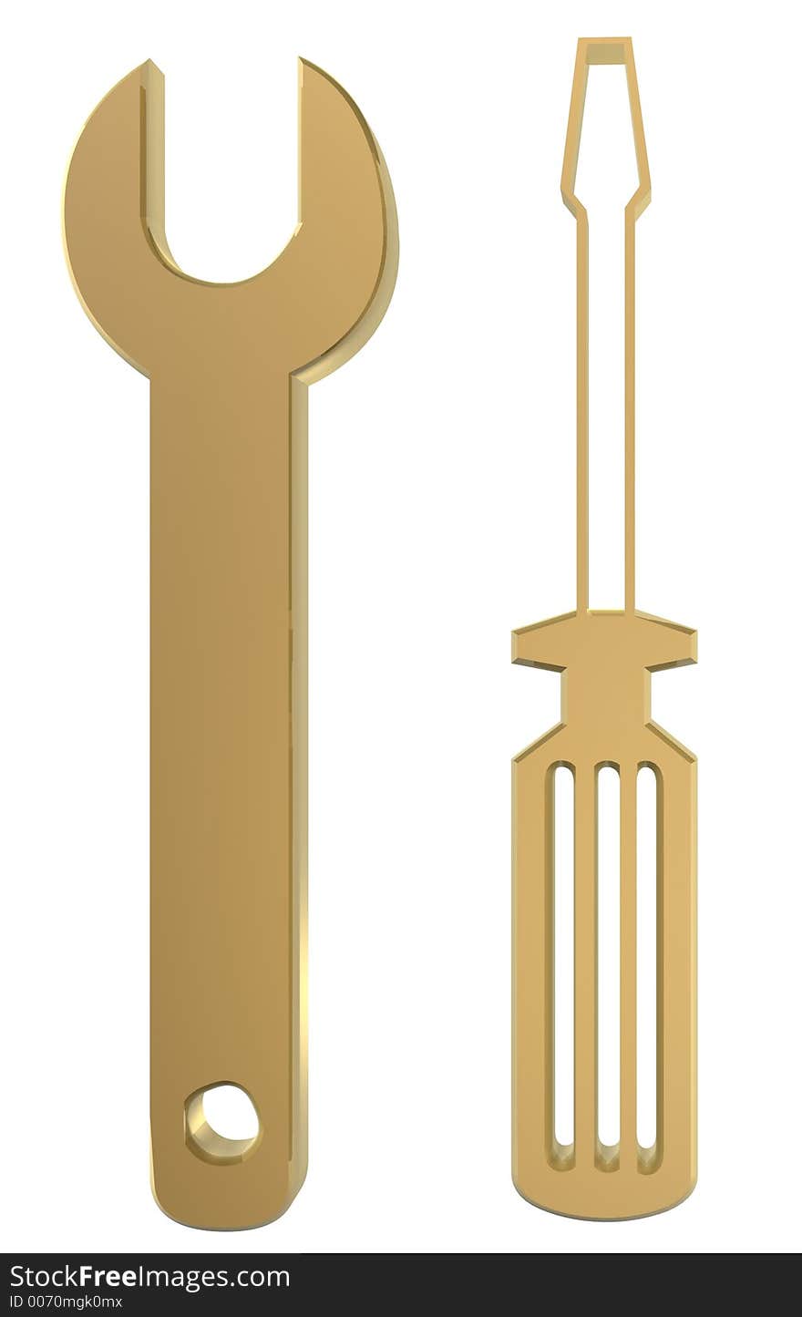 Golden wrench and driver