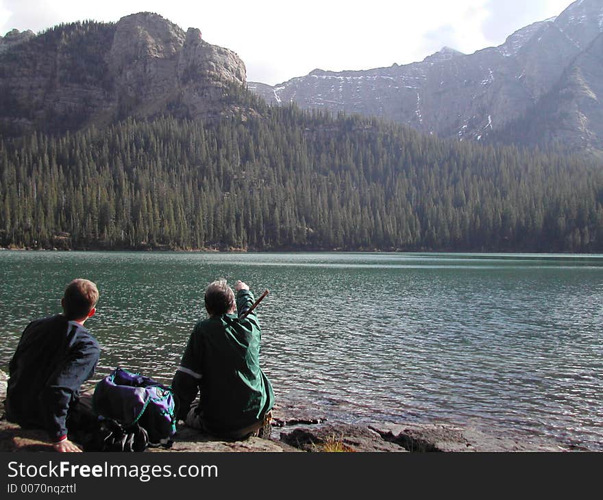 Away From It All, Hiking By A Mountain Lake