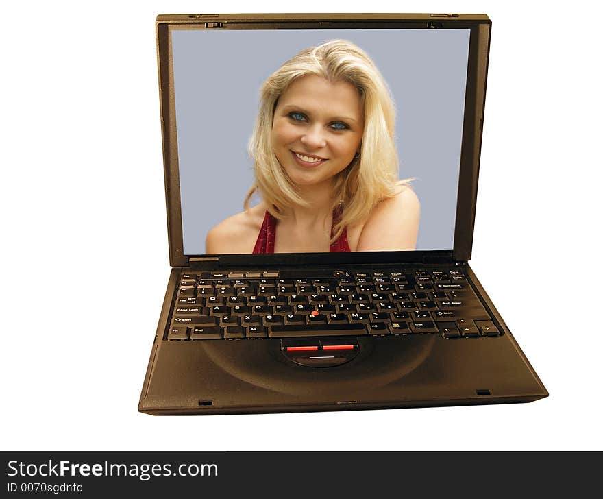 Laptop with Girl. Laptop with Girl