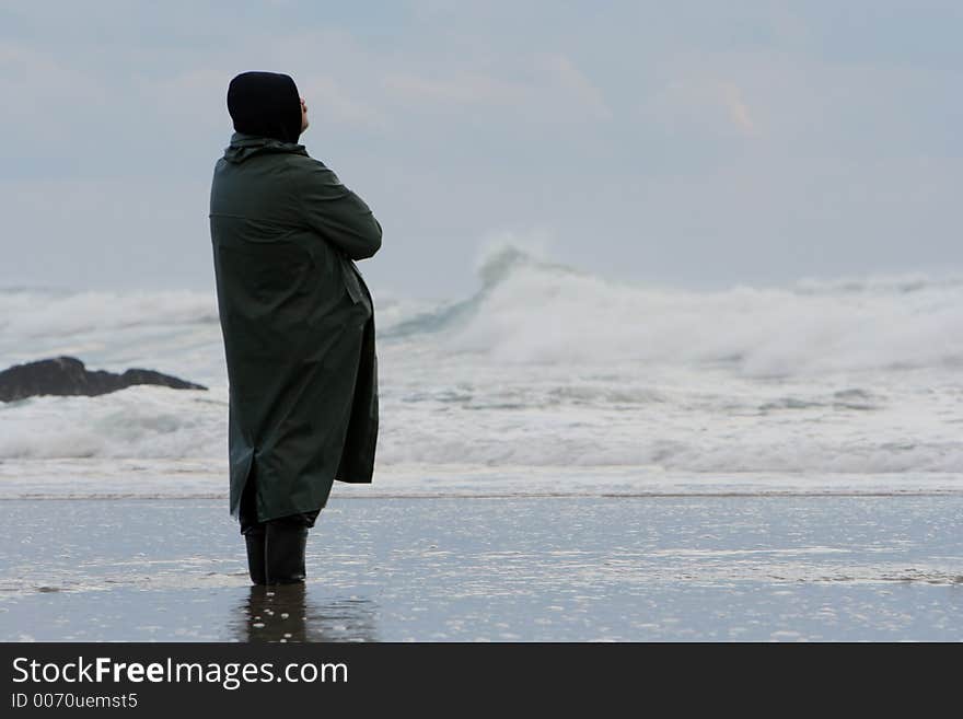 Fisherman looking the sea