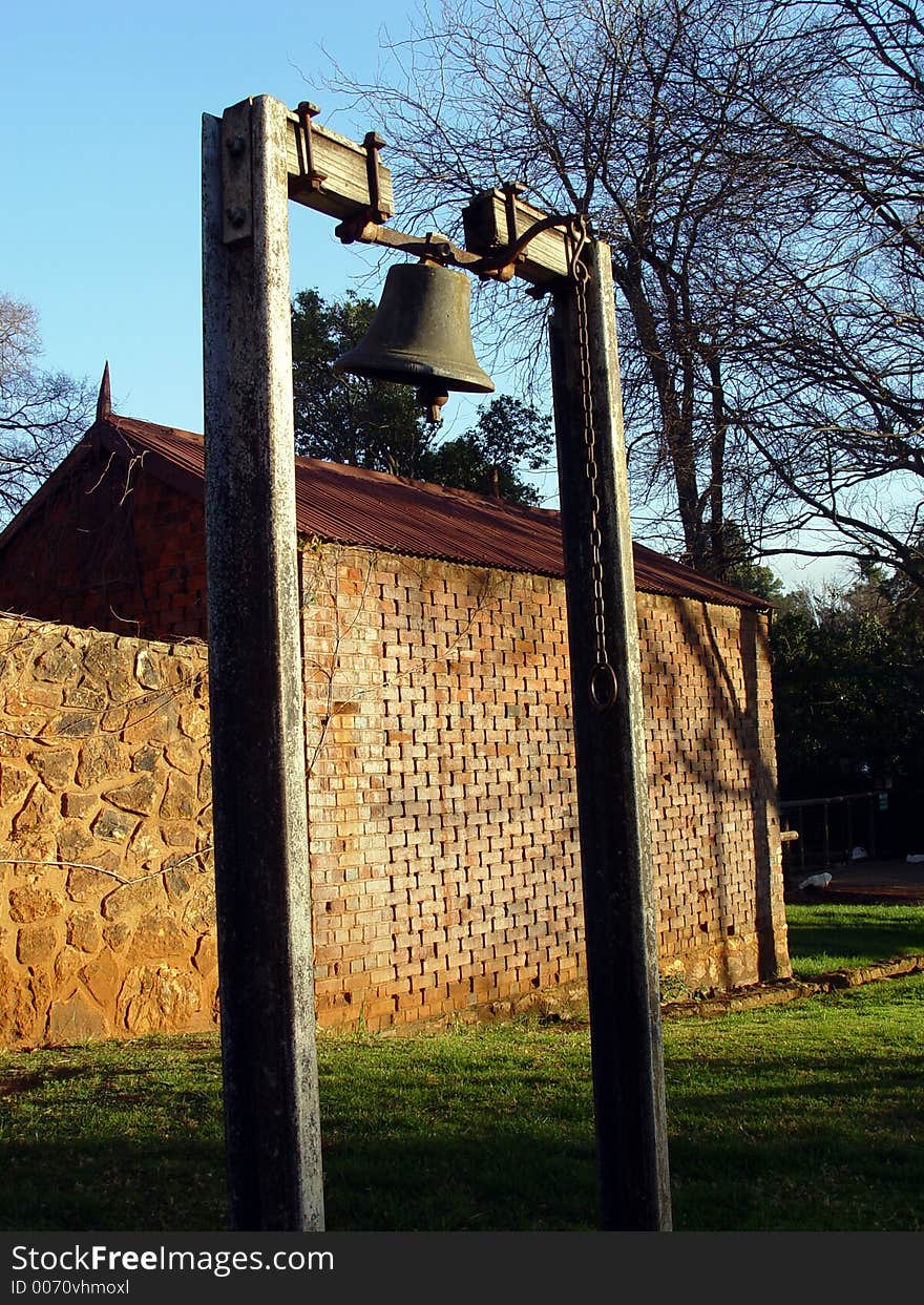 A bell on a farm near Pretoria, South Africa. It's not used really, but looks beautiful. A bell on a farm near Pretoria, South Africa. It's not used really, but looks beautiful.