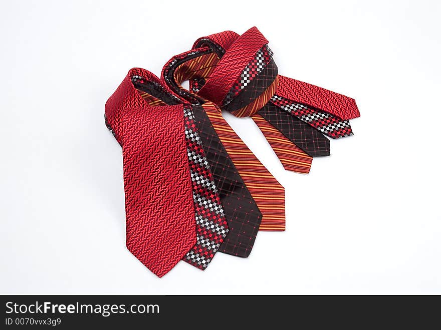 Group of different coloured ties