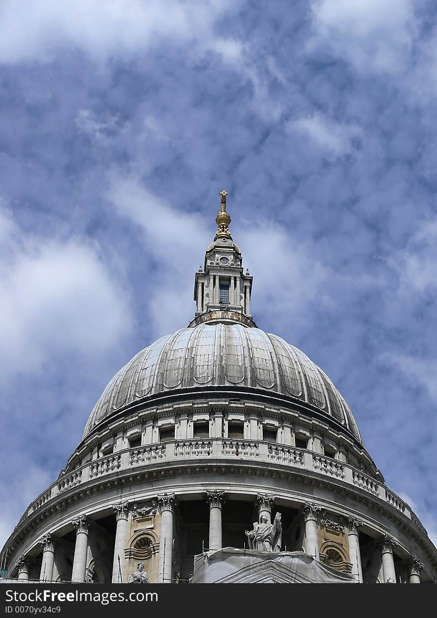 The roof of St Paul Cathedral in London